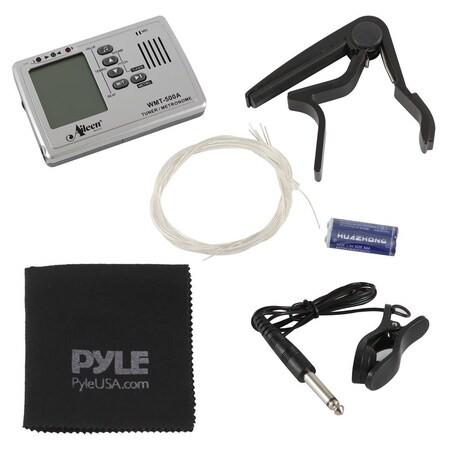 Pyle Classic Guitar Accessory Kit - Nylon Strings, Full Set of Replacement, Plastic Capo, Metronome, Clea PRTPGACLS1001